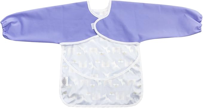 Infant Toddler Baby Waterproof Sleeved Bib, Bib with Sleeves&Pocket, 6-24 Months