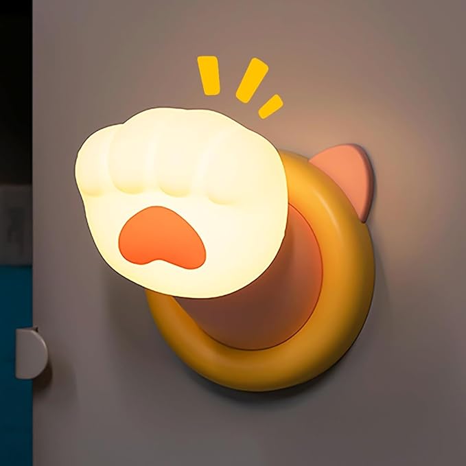 Nursery Night Light for Kids, Magnetic Wall lights, Bedside Touch Lamp, Silicone Rechargeable Nightlight, Cute Dimmable Night Lamps, Gift for Baby Teens Adults, Kitchen Office Room Decor (Cat Claw)