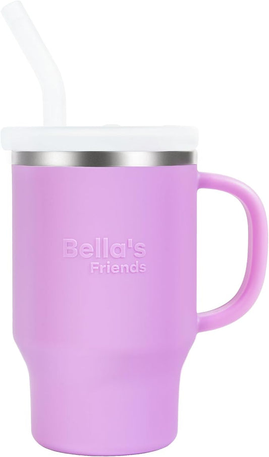 Bella's Friends Handy Mini Tumbler – Adorable 9 oz Sippy Cup for Toddlers 1-3 years old, Flexible Straw, Stainless Interior & Silicone Body, Leak‑Proof, Dishwasher Safe, Ideal for Travel or At Home