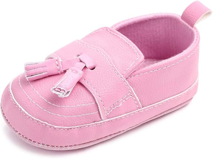 LONSOEN Baby Girls Boys Loafers Prewalker Dress Crib Shoes