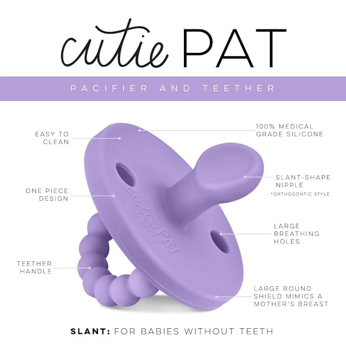 Ryan & Rose Cutie PAT Pacifier Teether (Slant, Orchid)
