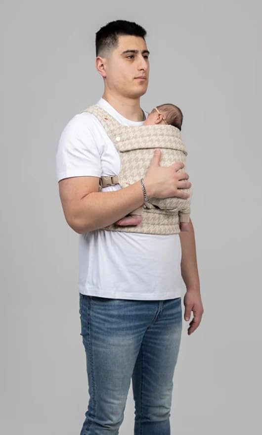 Mabē Monarch Ergonomic Baby Carrier – Premium Cotton Soft Structured Newborn to Toddler Carrier with Hip-Healthy Design, 3 Carry Positions (7-35lbs), Lightweight & Breathable, (Houndstooth)