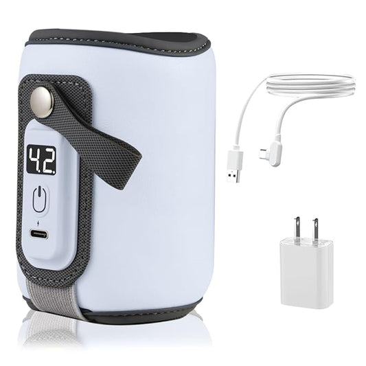 Bottle Warmer, Baby Milk Warmer with 5-Speed Temperature Control, Stable Constant Warming with LED Display, Requires Power Source, USB Powered with 18W Adapter, Suitable for Home and Travel