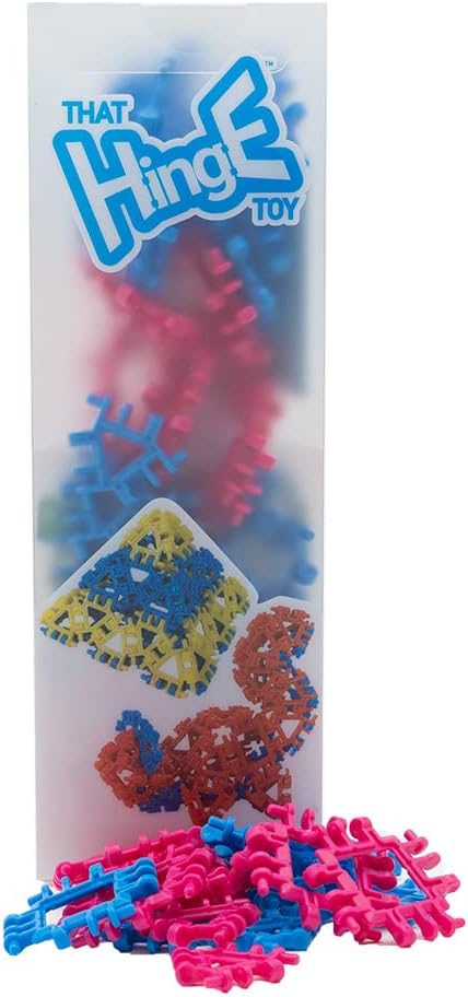 That Hinge Toy 82 Piece Blue + Pink Set, Animal + More STEM Construction Toy Building Set