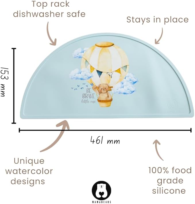 Silicone Baby Bib and Mat | Boys Girls Babies & Toddlers | Waterproof, Adjustable, BPA Free