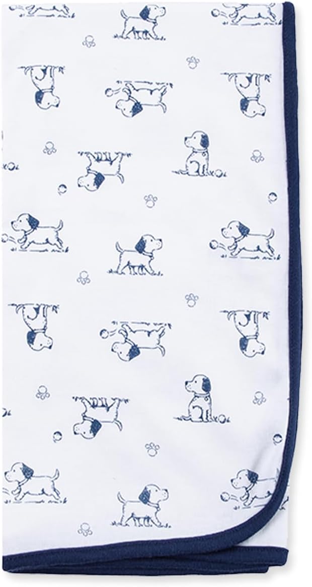 Little Me Blankets for Baby Boys' Puppy Toile Swaddling Receiving Blanket
