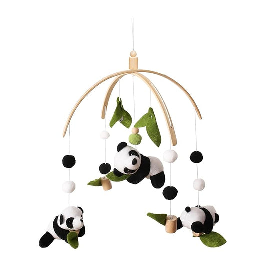 Baby Mobile for Crib, Nursery Mobile Decor, Panda Decoration for Infant, Soft Mobile for Boy, Girl