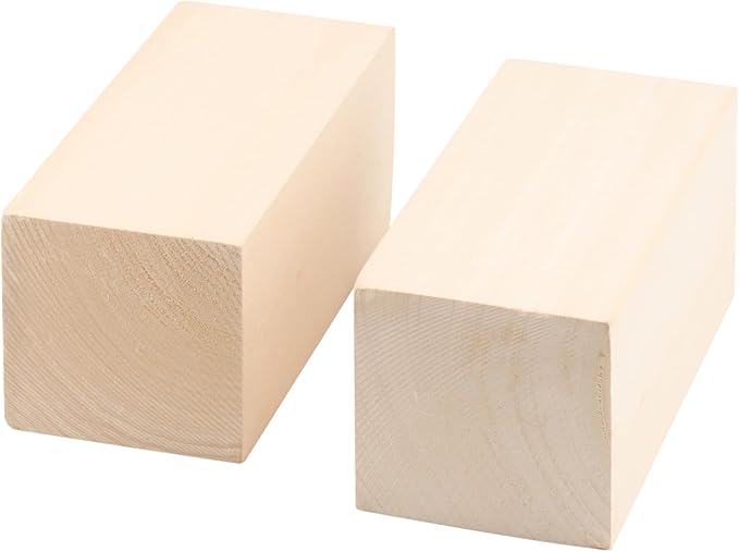 4 PCS 6 x 3 x 3 Inch Basswood Carving Blocks, Whittling Wood Blocks, Unfinished Basswood Carving Blocks for Beginners, DIY Crafting, Sculpture Artist