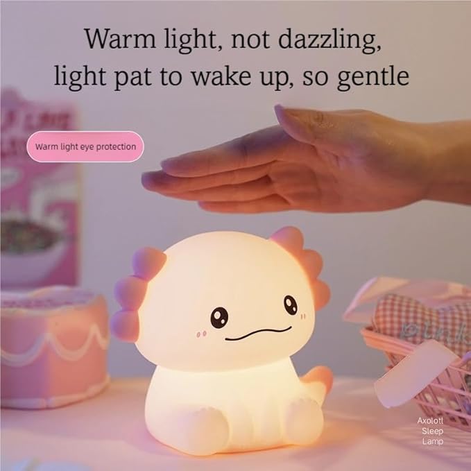 Axolotl Night Light, Cute Axolotl Lamp Gift, LED Animal Silicone Night Light Cute Room Decoration for Girls and Boys