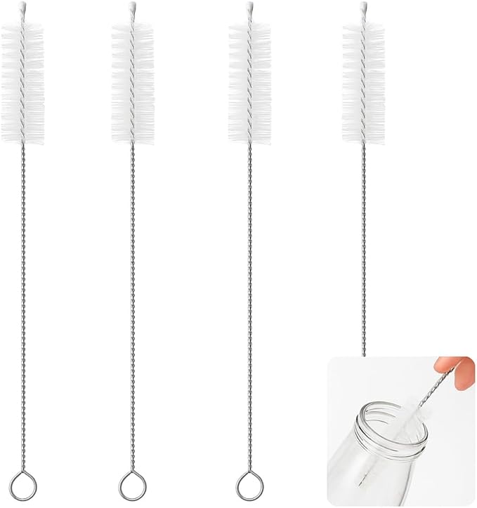 Straw Cleaner Brush 4 Pack, Extra Long Cleaning Brush for Water Bottle and Tubes, Drinking Straw Cleaning Brush Set 10 Pack