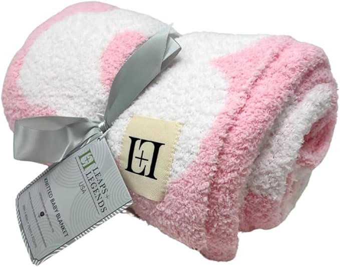 Retro Daisy Flower Baby Blanket 28"x40" - DreamSoft Throw for Crib, Stroller or Car Seat - Soft Receiving Blanket/Newborn Nursery Gift Essential for Toddler, Infant, Kids, Boys & Girls (Pink/White)