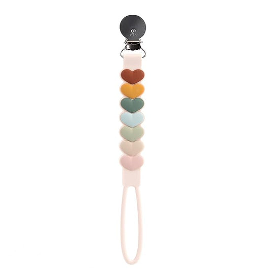 Loulou Lollipop Beadless Silicone Pacifier Clip (Sweetheart, Multi)
