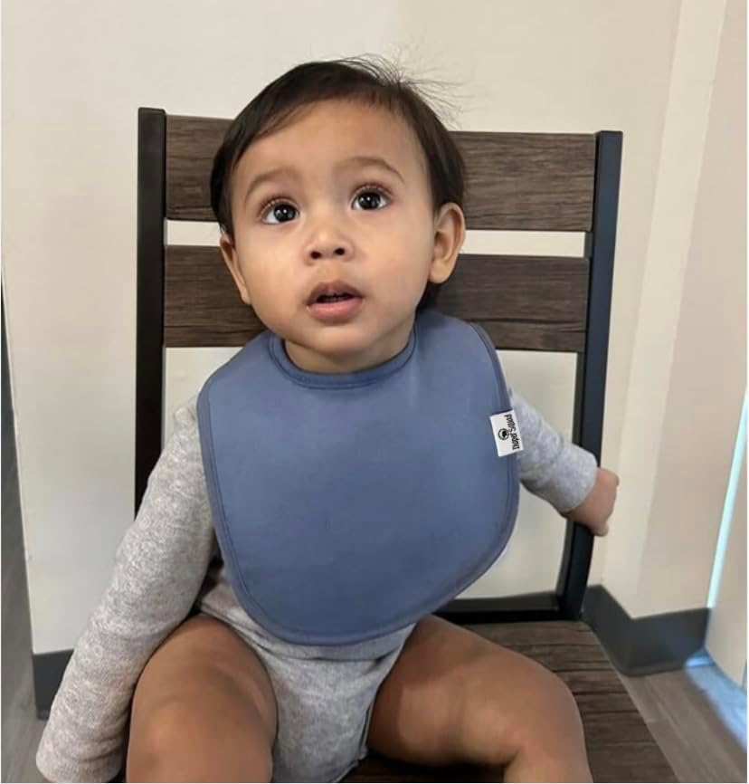 DiaperSquad's Baby Bibs for Drooling and Teething, Bibs for Boys, Baby Girl - Solid Cotton Baby Drool Bibs
