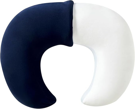 Nursing Pillow, Plus Size Breastfeeding Pillow Original Support for Baby Boys Girls Breastfeeding Essentials, with Removable Soft Cotton Cover (Dark Blue, Large (25.59 * 20.08 * 6.30 Inches))