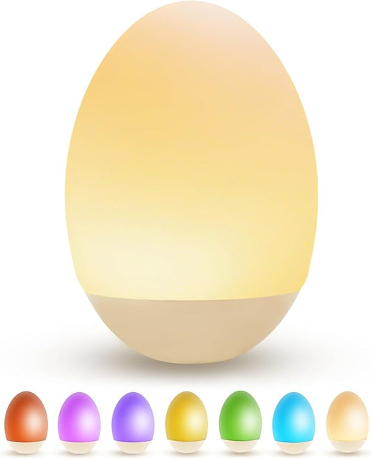 Egg Light for Nursery, 256 RGB Baby Night Light, Rechargeable Night Light for Kids, Portable Small Cordless Bedside Lamp for Girl/Boy/Toddler/Bedroom