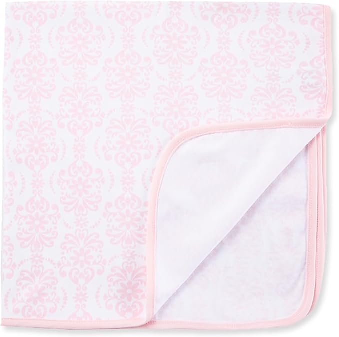 Little Me Unisex Baby Swaddling Receiving Blankets, Damask Scroll, 30 x 27 Inches