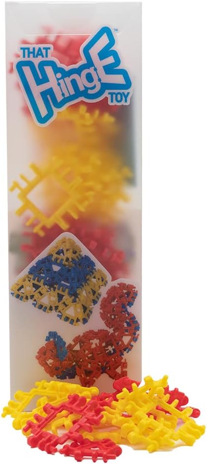 That Hinge Toy 82 Piece Yellow + Red Set, Animal + More STEM Construction Toy Building Set