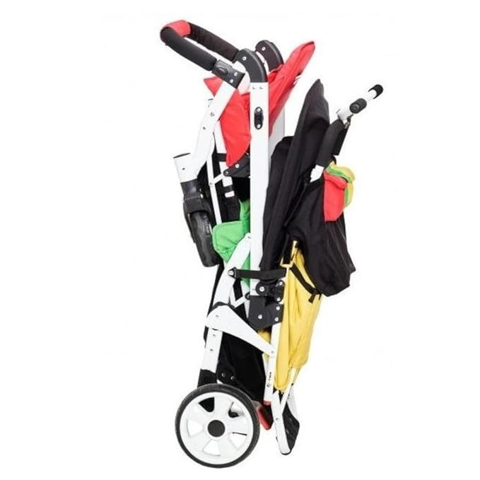 Familidoo H3E 3 Seat Baby Stroller - Tandem Daycare Triple Stroller with 5 Point Safety Harness - for Infants & Toddlers 0-3 Years - Lightweight & Foldable - All Reclining Seats