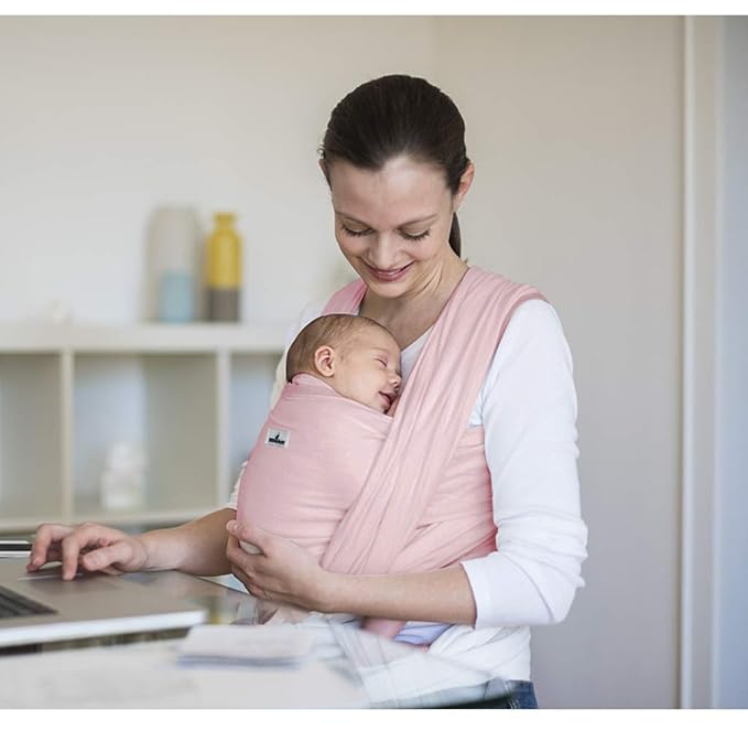 Baby Wraps Carrier, Jeroray Baby Carrier,Hands Free Infant Carrier, Lightweight,Breathable,Softness,Light Pink