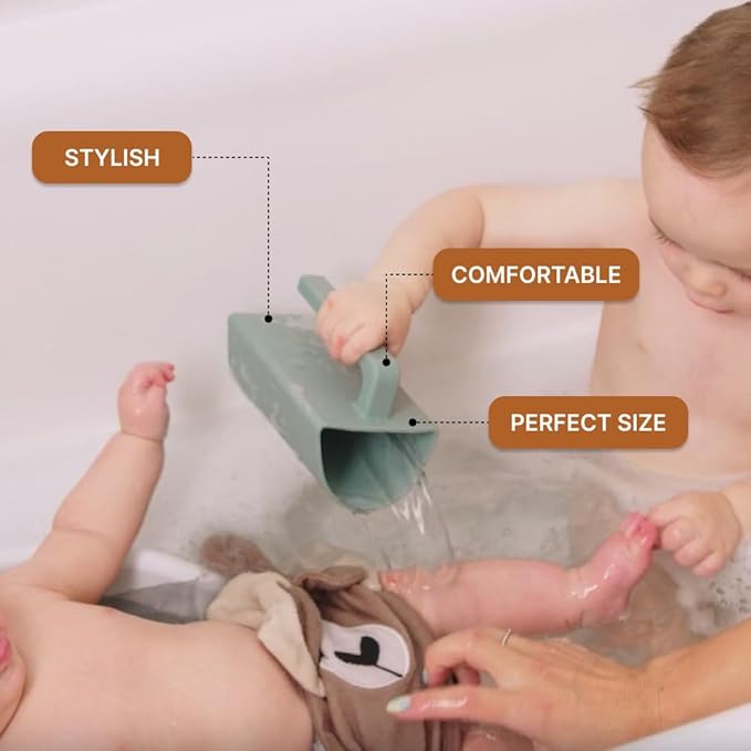 Parker Baby Bath Rinse Cup | BPA Free, Dishwasher Safe & Food Grade Bath Cup for Rinsing Hair | Holds 18oz | Quick-Dry, Sturdy & Perfect Size Baby Water Pourer in Neutral Colors