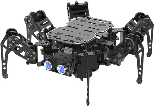 18DOF Hexapod Robot for Arduino Programming, Spider Walking Crawling Self-Balancing AI Vision Voice Control Obstacle Avoidance, STEM Education Open Source Robot with Tutorials, miniHexa Standard Kit