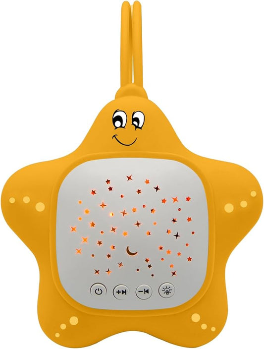 Portable White Noise Machine for Baby | Sleep Aid Music Lullaby Sound Machine with Star Projector for Nursery, Home, Travel | Gift for Infants, Toddlers, Kids