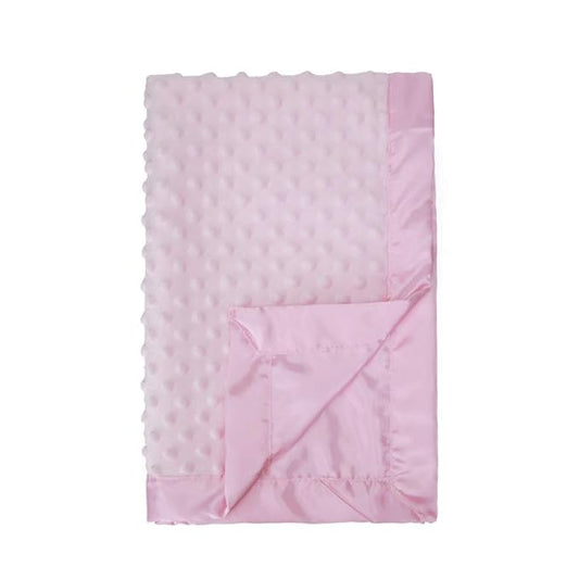 Pro Goleem Baby Soft Minky Dot Blanket with Silky Satin Backing Baby Gifts for Girls（Pink, 30’’ x 40’’）