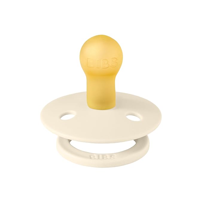 BIBS Pacifiers Colour Collection | Natural Rubber Baby Pacifier | Set of 2 BPA-Free Soothers | Made in Denmark | 0+ Months (Pack of 2) | Blush/Ivory