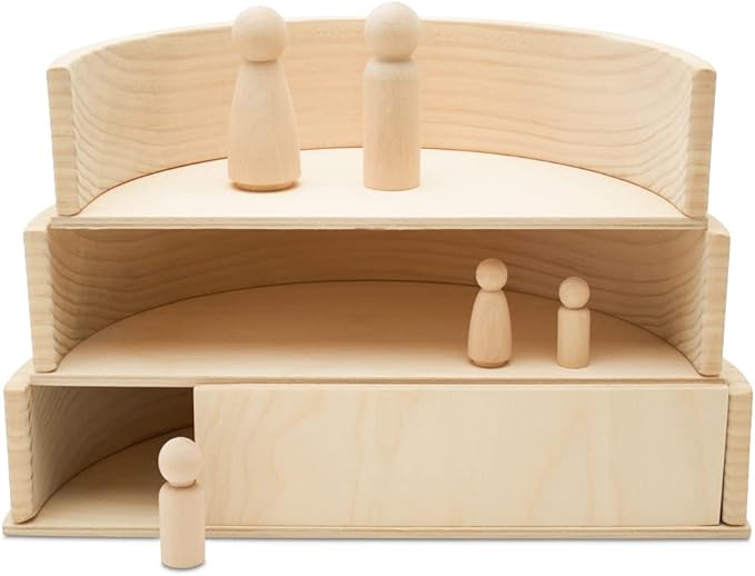 Wooden Rainbow Building Boards, 5 Sets of 11 DIY Rainbow Slats for Open-Ended Play and Skill-Building, by Woodpeckers