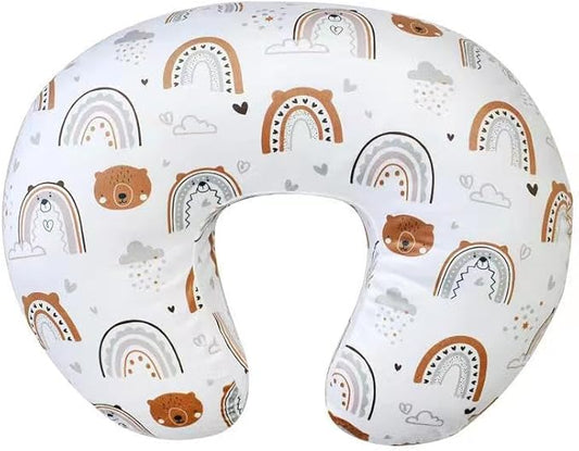 iEvolve Minky Nursing Pillow Cover Breast Feeding Pillow Cover Slipcover U Shape for Baby Boy Girl,Cover Only(RainbowBear)