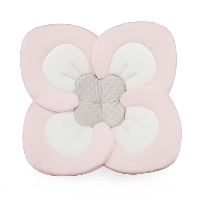 PandaEar Baby Bath Pad for Infant Newborn | Soft Flower Petals for Sink Bathtub Essentials Shower Gift (Pink)