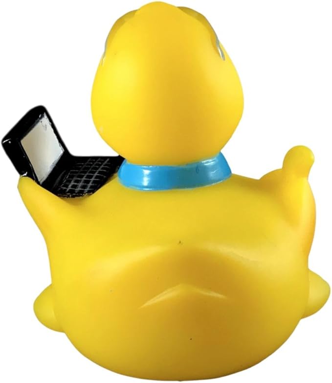 3" Office Rubber Duck [Sealed Hole, Floats Upright] - Baby Safe Bathtub Bathing Toy