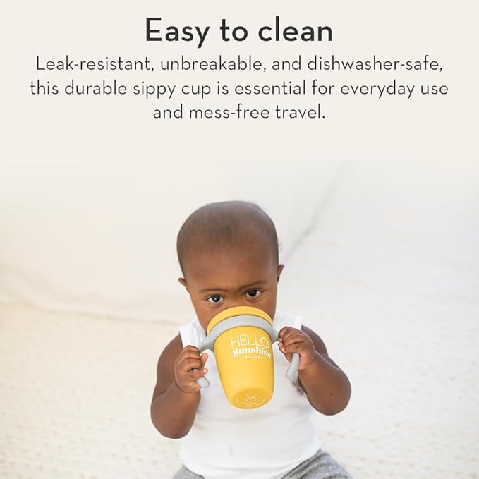 Bella Tunno Sippy Cup, Set of 2 Silicone Training Cups with Transition Handles for Infants, Toddlers & Kids, Babies 6-12 Months & Toddlers 1-3 Years, Boys & Girls, I'll Drink to That & Dropped it