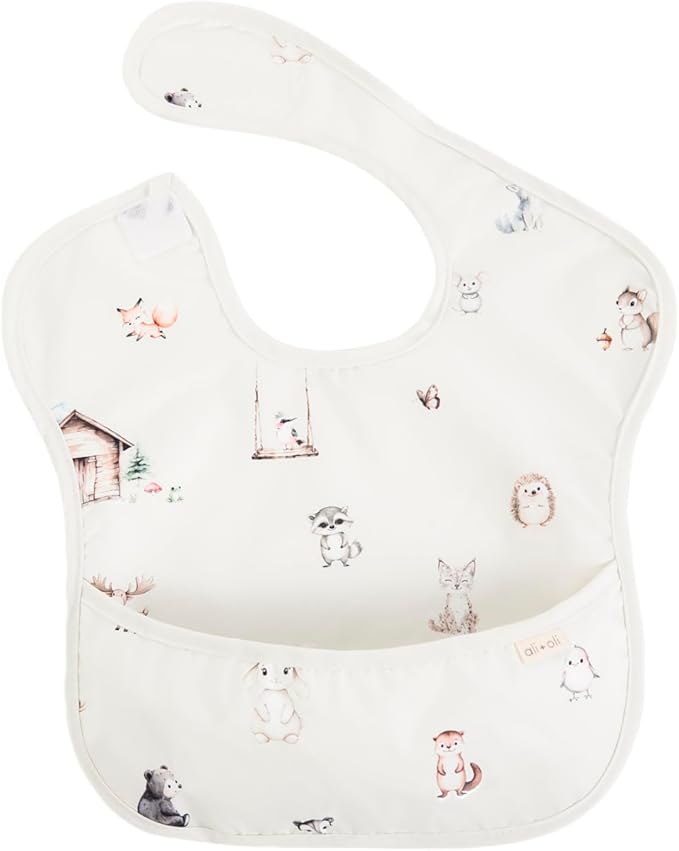 Ali+Oli Smock Bibs for Babies, BPA-Free Oeko-Tex Certified, Waterproof Baby Smock, Machine Washable, Toddlers Ages 6m+