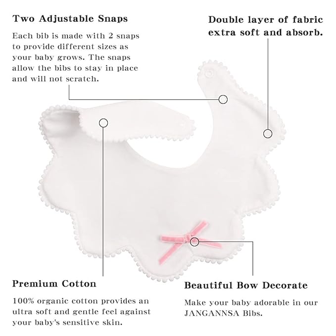 JANGANNSA 3 PCS Flower Baby Bibs Infant Burp Clothes for Baby Girls Saliva Towel Cotton Infant Toddler Girls Bibs(3 PCS -B)