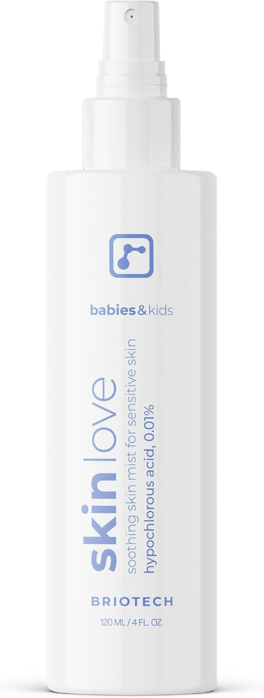 Briotech Baby Skin Love Spray | Gentle Hypochlorous Acid Mist for Soothing, Calming & Cleansing Delicate Skin | Pediatrician-Approved, Added Fragrance-Free | 4 oz