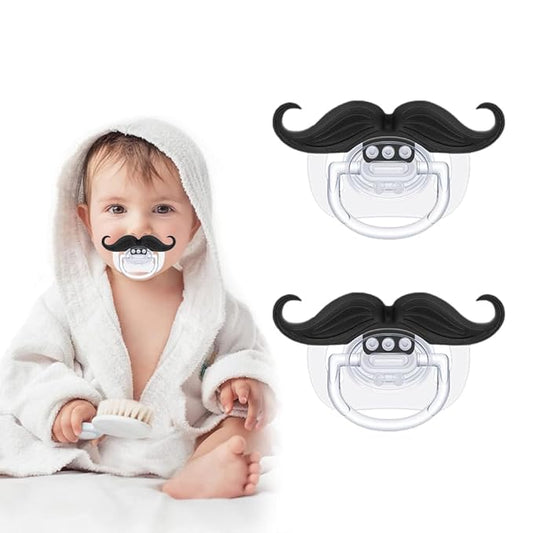 Funny Baby Pacifiers,Mustache Pacifiers 0-18 Months for Babies,Mustache Binky,Gift for Newborns,Infants,Toddlers,Baby Boys,BPA Free(Mustache Pacifiers)