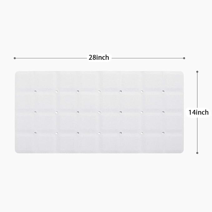 Foldable Non Slip Silicon Bath Mat Bathtub mat Shower mats no Suction Cups for Textured Tub and Reglazed Tub (Foldable-White, 28-inch x 14-inch)
