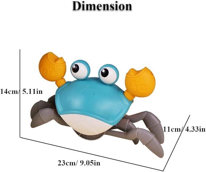 Amphibious Bath Toy for Kids, Funny Windup Crabs Swimming Floating Toy Clockwork Beach Toy Push & Pull Crab Sand Toy with Leash (Blue)