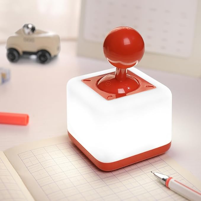 Night Light Lamp Rocker Night Light, 2-Speed Timer Bedside Night Lamp Rechargeable USB Lamp Side Table Light Night Rising Lamp LED Companion Light(Rocker Red)