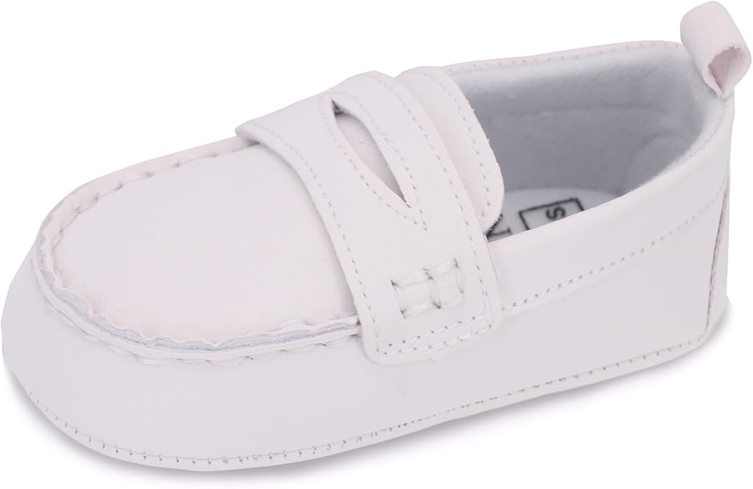 LONSOEN Baby Girls Boys Loafers Prewalker Dress Crib Shoes