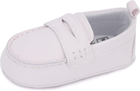 LONSOEN Baby Girls Boys Loafers Prewalker Dress Crib Shoes