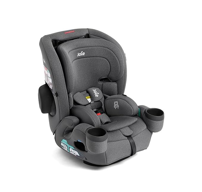 Joie Saffron SI 4-in-1 Car Seat – Car Seat for Infants to Toddlers to Big Kids - 4 Modes, 10-Position No-Rethread Headrest & Harness (Thunder)