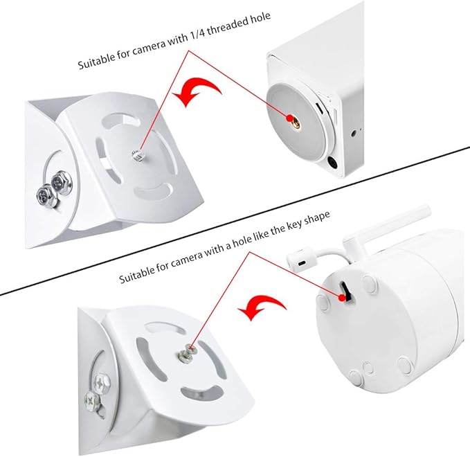 2 Pack-Adjustable Angle Baby Monitor Wall Mount for Motorola, Arlo, Infant Optics DXR-8, HelloBaby, Hellobaby Babysense Monitor Camera, Perfect Angle and Easy to Install (Camera Not Included)