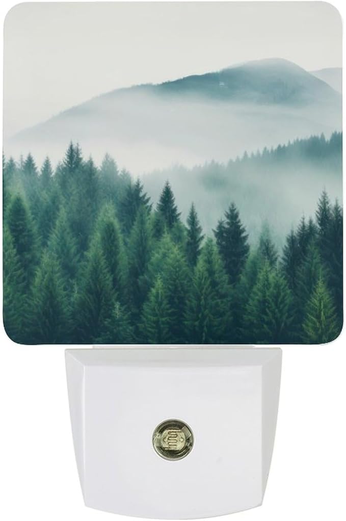 Mountain Forest Night Light, Plug into Wall Decor Nightlights for Bedroom, Bathroom, Hallway, Kitchen, with Dusk to Dawn Light Auto Sensors LED Night Lights for Boys Girls Women Men Room Gifts