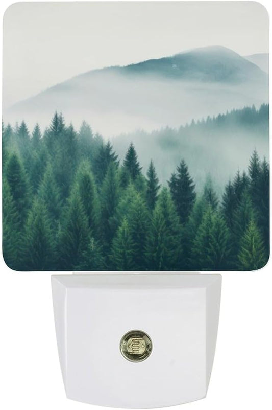 Mountain Forest Night Light, Plug into Wall Decor Nightlights for Bedroom, Bathroom, Hallway, Kitchen, with Dusk to Dawn Light Auto Sensors LED Night Lights for Boys Girls Women Men Room Gifts