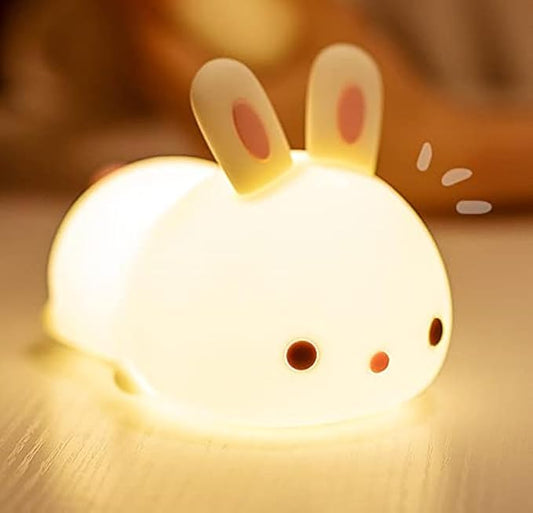 Cute Kids Night Light Night Lamp Night Lights for Kids Bedroom Toddler Baby Portable Silicone Battery Led Nightlight Nursery (Cute Bunny)