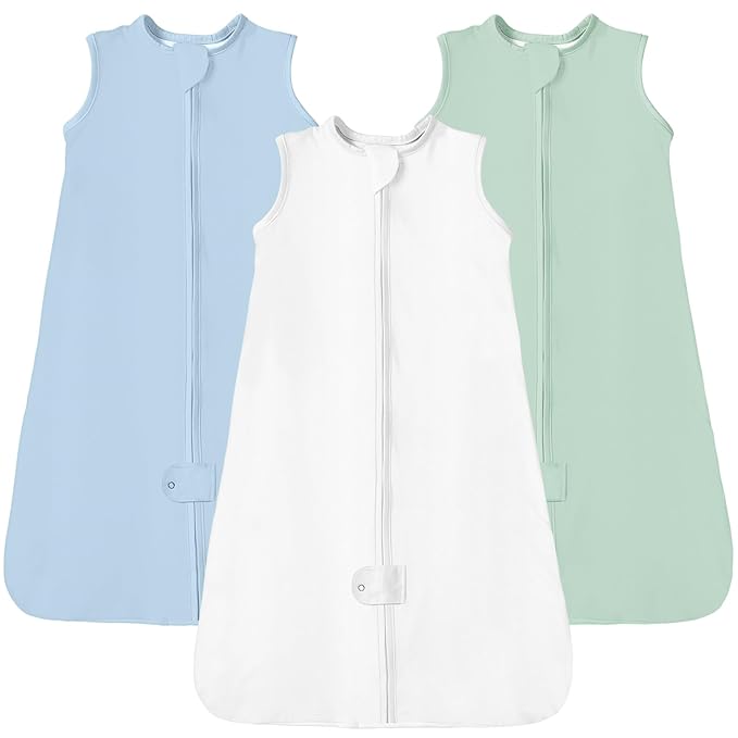 TotAha Sleep Sack 0-6 Months 3-Pack,Stretchy,Buttery Soft Swaddle Transition Sleeping Bag,Light Baby Wearable Blanket with 2-Way Safe Zippers for Boys and Girls, 0.5 TOG