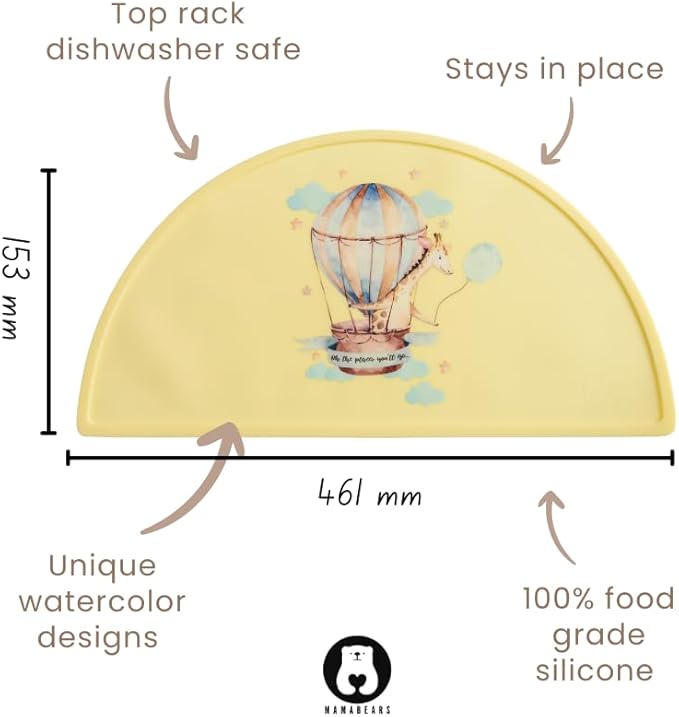 Silicone Baby Bib and Mat | Boys Girls Babies & Toddlers | Waterproof, Adjustable, BPA Free