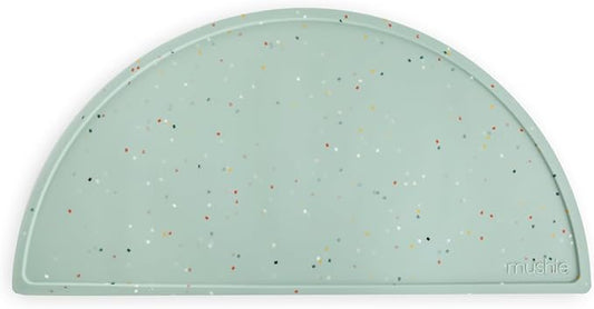 mushie Silicone Placemat for Kids | BPA-Free Non-Slip Design (Cambridge Blue Confetti)